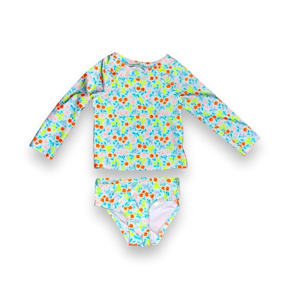 Cat & Jack toddler, girl, swimsuit, long sleeve pug top, and bottom 2T n… - Picture 1 of 2